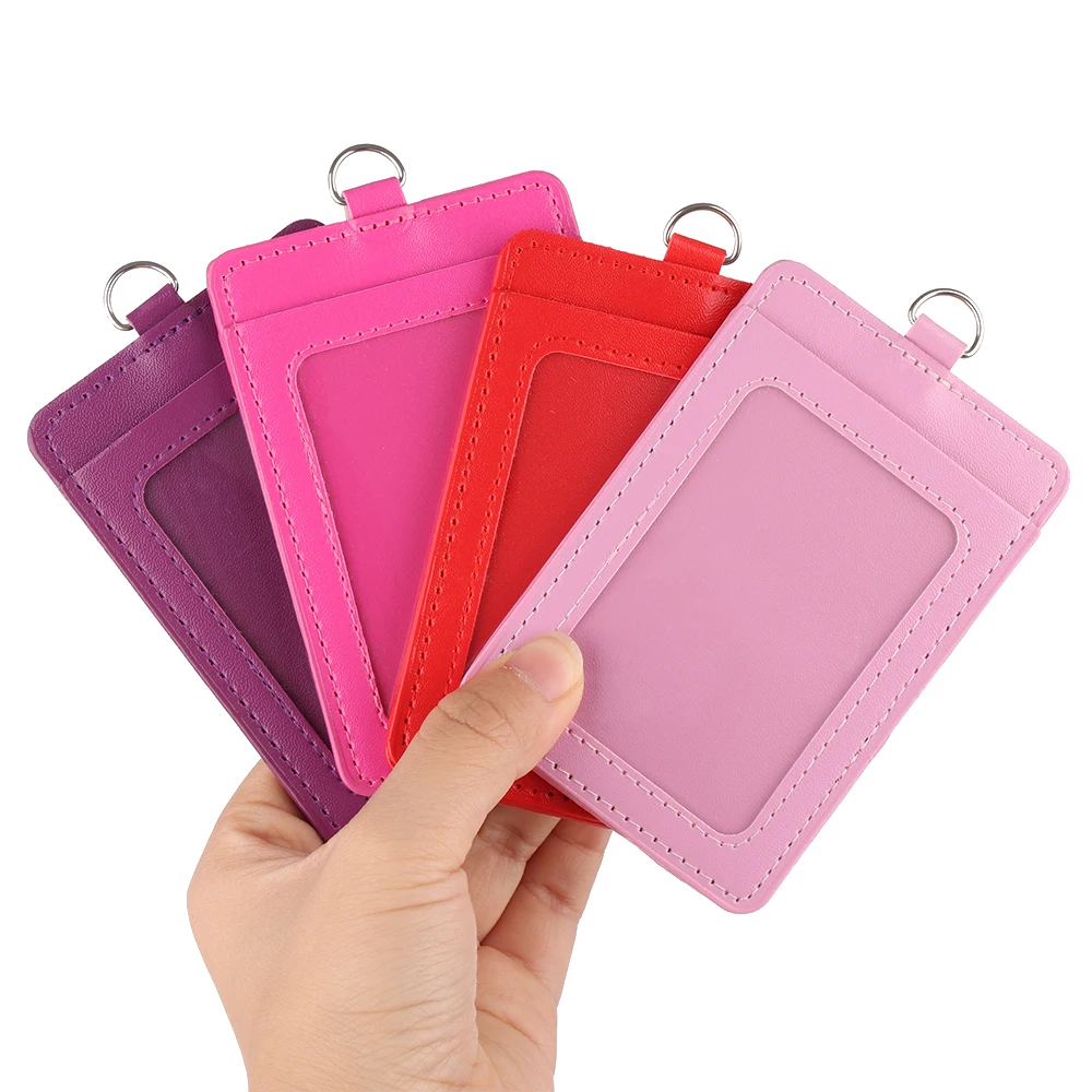 Разноцветный защитный чехол для банковских кредитных карт из искусственной кожи, двойной чехол для удостоверения личности, Товары для офиса и школы