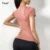 Peeli Letter Print Sport Shirts Solid Color Women Workout Top High Elastic Gym Yoga Top Running Дышащие футболки с коротким рукавом