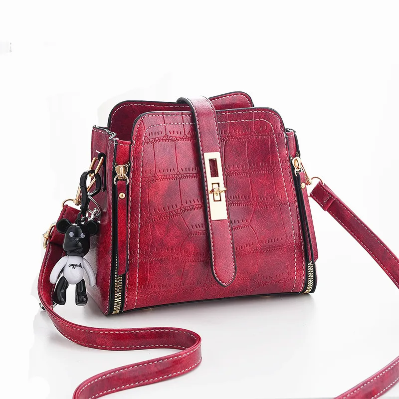 Женская сумка ведро из кожи аллигатора Повседневная модная дизайнерская дамская