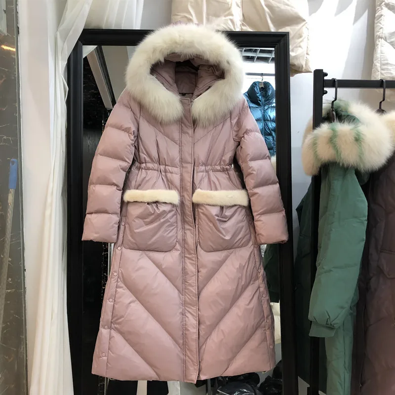 Winter Dikke Warme Vrouwen Down Jas Vrouwelijke Nertsen Bont Hooded Kleding 2020 Koreaanse Lange Eend Down Jas Dames Casaco MS99 Winter Dikke Warme Vrouwen Down Jas Vrouwelijke Nertsen Bont Hooded Kleding 2020 Koreaanse Lange Eend Down Jas Dames Casaco MS99
