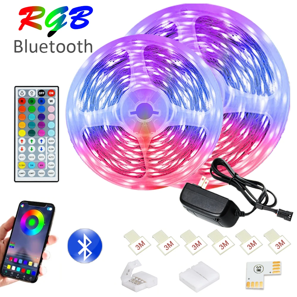 Led Strip 24V TV Bluetooth LED Strip Light RGB 5050SMD Flexible Ribbon 5M 10M 15M 20M Tape Smart Christmas Lights Decoration