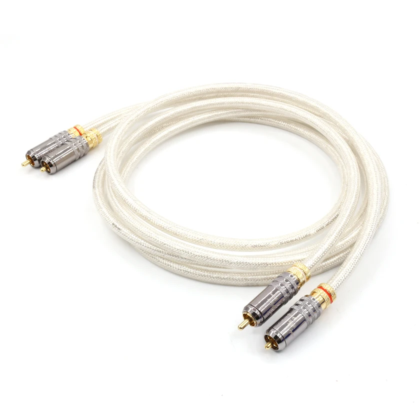  QED Signature Silver Platedr Interconnect Cablewire with Gold Plated RCA plugs Audio Cable