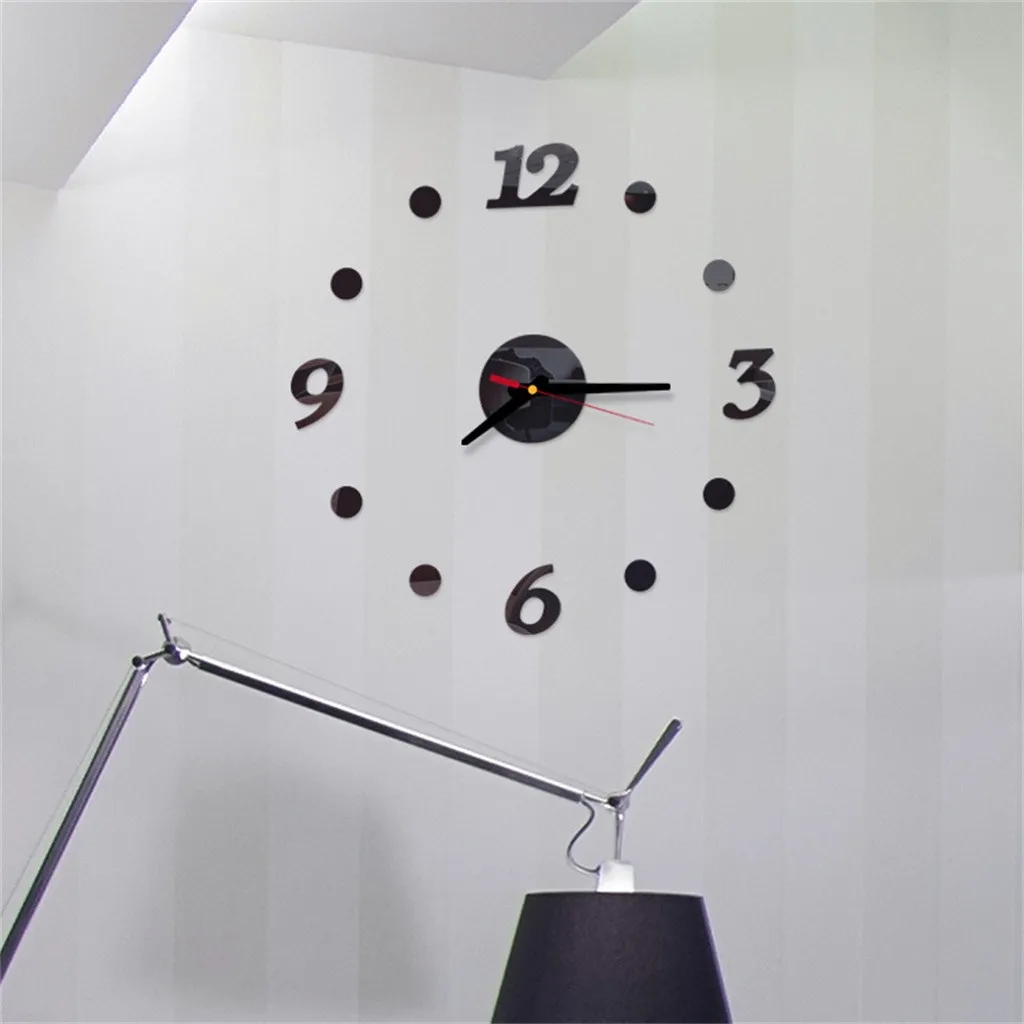 2020 Wall Clock 3D DIY Roman Numbers Acrylic Mirror Sticker Home Decor Mural Decals декор для дома X2 | Дом и сад