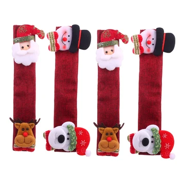 

New 4Pcs/Set Fridge Handle Covers Christmas Microwave Oven Dishwasher Door Handle Cover 14*31cm Christmas Decorations For Home