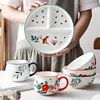 Ceramic Tableware set Compartment Tray Children's Food Dispatch Disk Breakfast Plate Household Dinner Plates Separated Plate set ► Photo 1/5