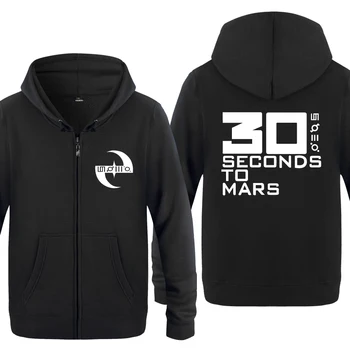 

30STM 30 Seconds To Mars Logo Sweatshirts Men 2018 Mens Zipper Hooded Fleece Hoodies Cardigans