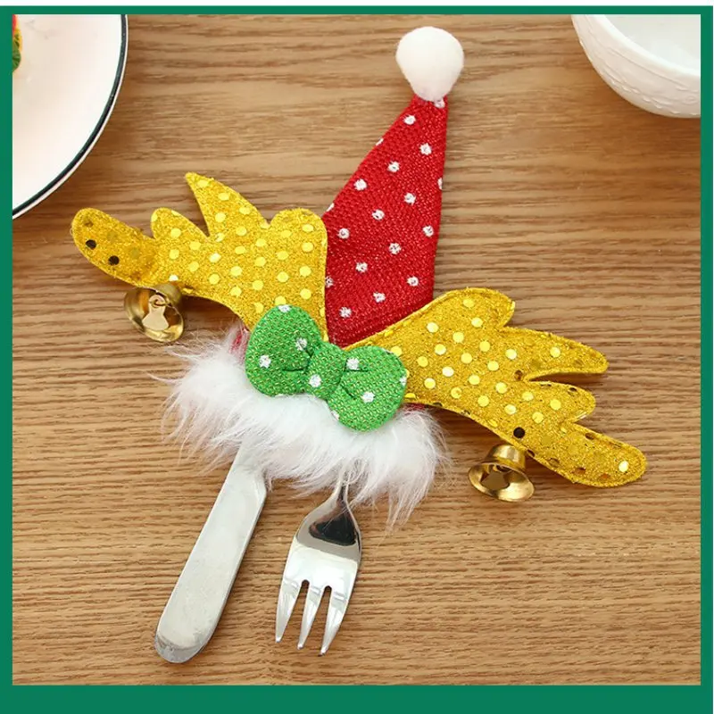 Christmas Wine Bottle Decor Set Santa Claus Snowman Bottle Cover Clothes Kitchen Decoration for New Year Xmas Dinner