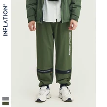 Мужские штаны для бега с молнией, FW, уличная одежда, свободные спортивные штаны с принтом, хип-хоп, прямые брюки на шнурке, мужские 93436W