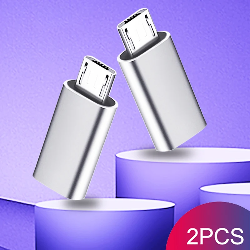 ACCEZZ Micro USB Мужской адаптер для тип-c Женский OTG Синхронизация данных конвертер Android телефон для Xiaomi Redmi 4X samsung Galaxy S7 Plus - Цвет: 2PC Silver