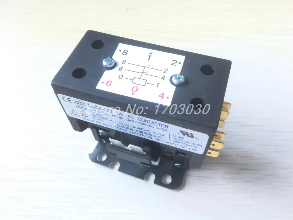 

CJX9B-25S 220-240V 50/60Hz Rated Coil Voltage 2 Poles 2NO AC Contactor