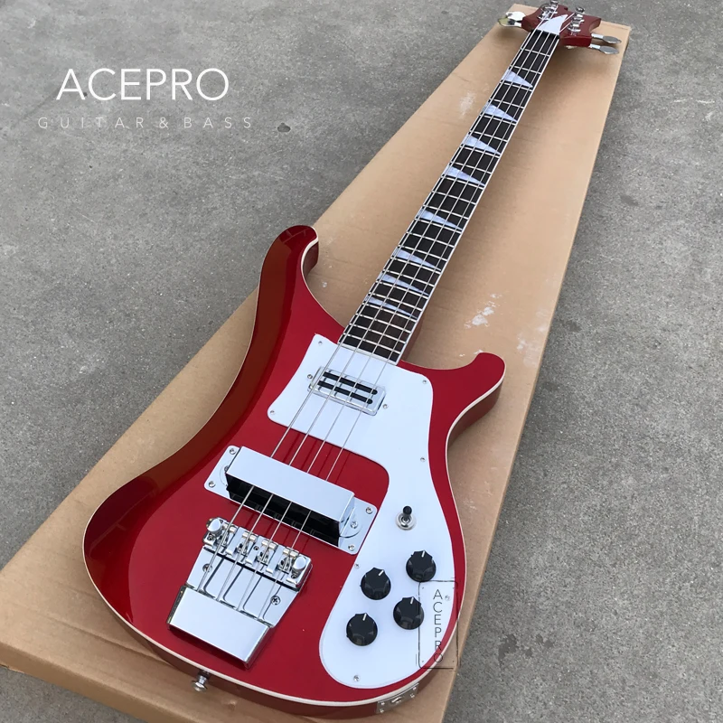 

Metallic Red Color 4003 Electric Bass Guitar, Upgrade Adjustable Bridge Available, 22 Frets Rosewood Fretboard