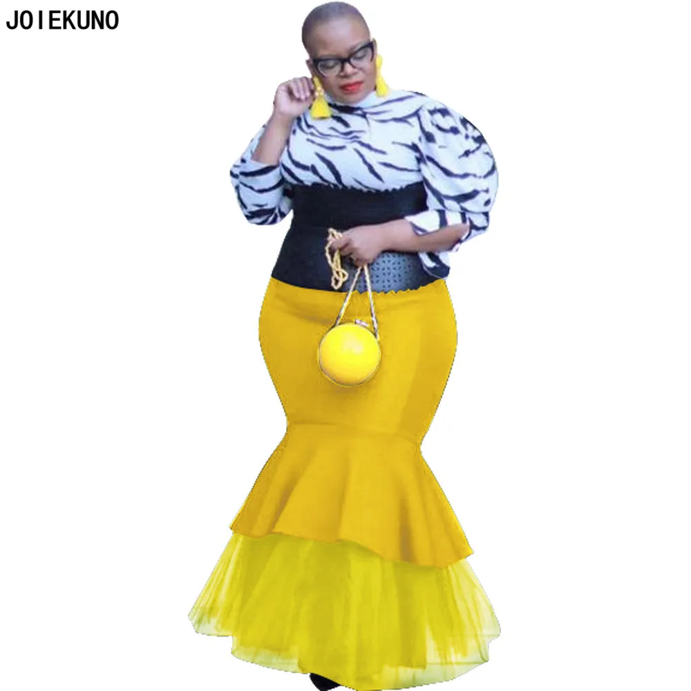 JOIEKUNO K8870 Высокая уличная мода размера плюс длинная юбка для женщин faldas mujer moda пикантные однотонные женские вечерние на пуговицах