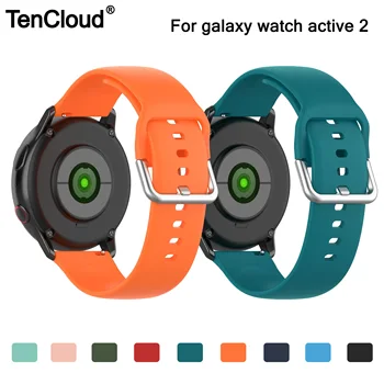

Tencloud 20mm Strap For Samsung Galaxy Watch Active 2 Soft Silicone Wristband Solid Color Band Smart Watch Accessories Bracelet