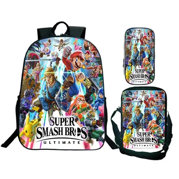 

3pcs/set Super Mario Bros The Legend of Zelda Printing Backpack Children School Bag Teens Boys Girls back to school Rucksack