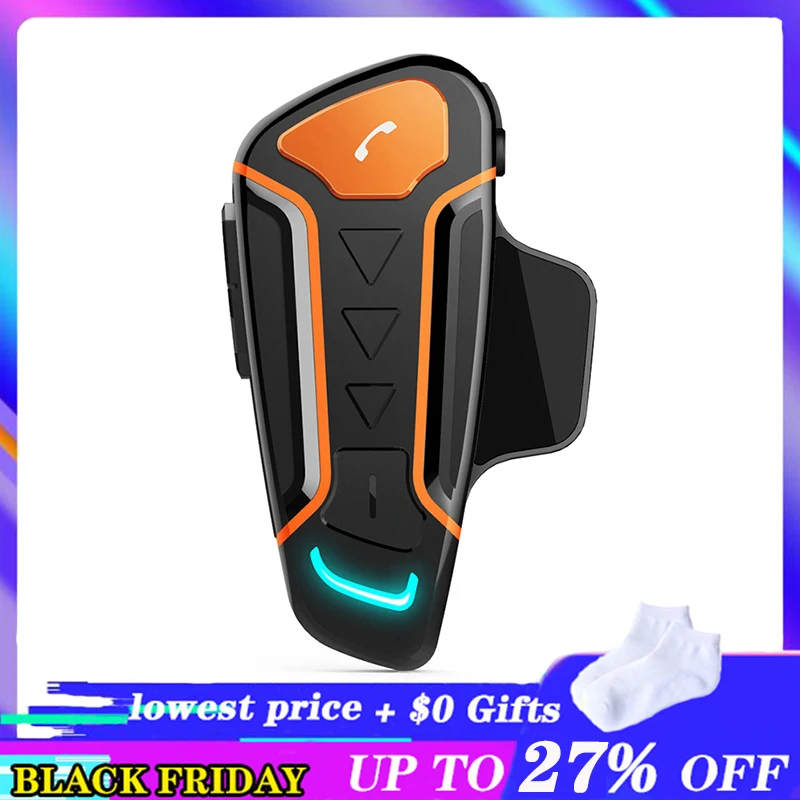 

OllyMurs WT003 1000m Motorcycle Helmet Universal Bluetooth Wireless Handsfree FM Radio Walkie Talkie Motorcycle Intercom XL-59