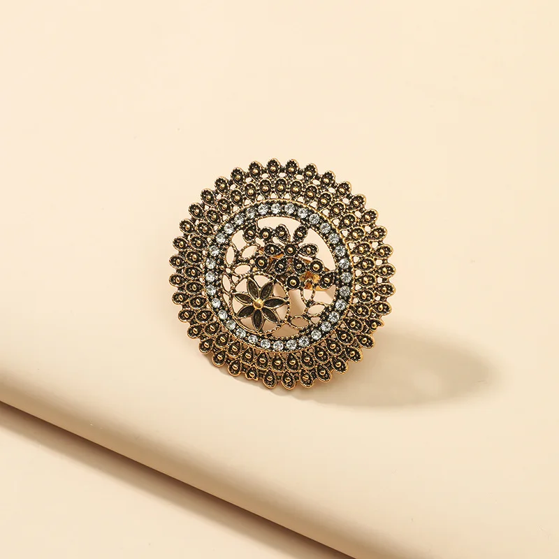 Elegant Turkish Vintage Gold Flower Ring 6