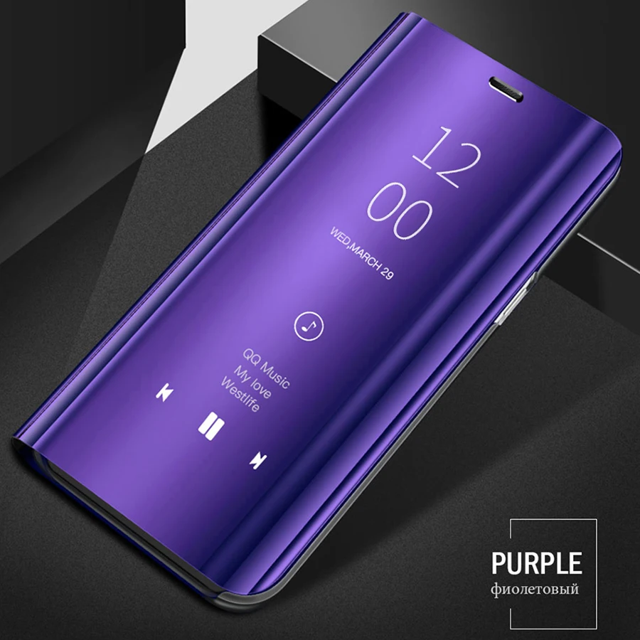 Smart mi rror чехол для телефона для Xiaomi mi Red mi Примечание 8 7 6 5 K20 Pro 7A Pocophone F1 9T 8 9 SE A3 A2 Lite A1 mi x 3 2 флип-чехол - Цвет: Purple