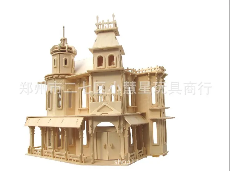 Sweet Home Wood 3D Jigsaw Puzzle Children Hand-made Small Gifts DIY Hut