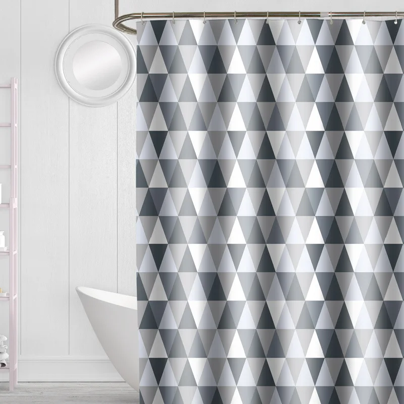 

Modern Shower Curtains Geometric Printed Waterproof Polyester Fabric Bath Screens Bathroom Curtain with Hooks Home Decoration