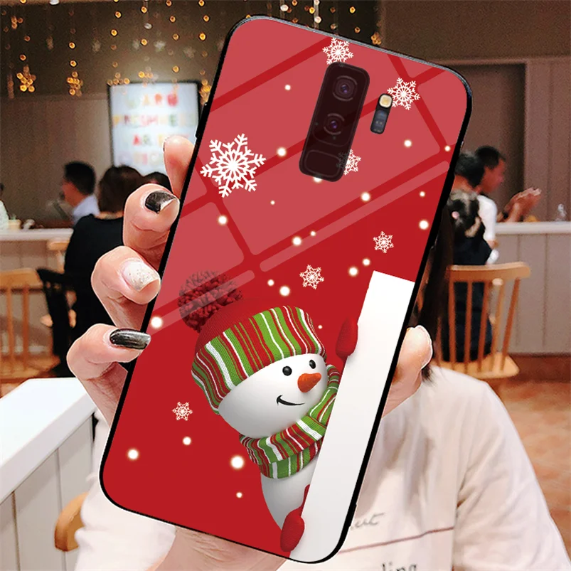 

Tempered Glass Case For Samsung Galaxy Note 8 9 10 Pro S10 S8 S9 J4 J6 A6 Plus A7 A8 A9 2018 J5 J7 2017 A70 A50 Christmas Cover
