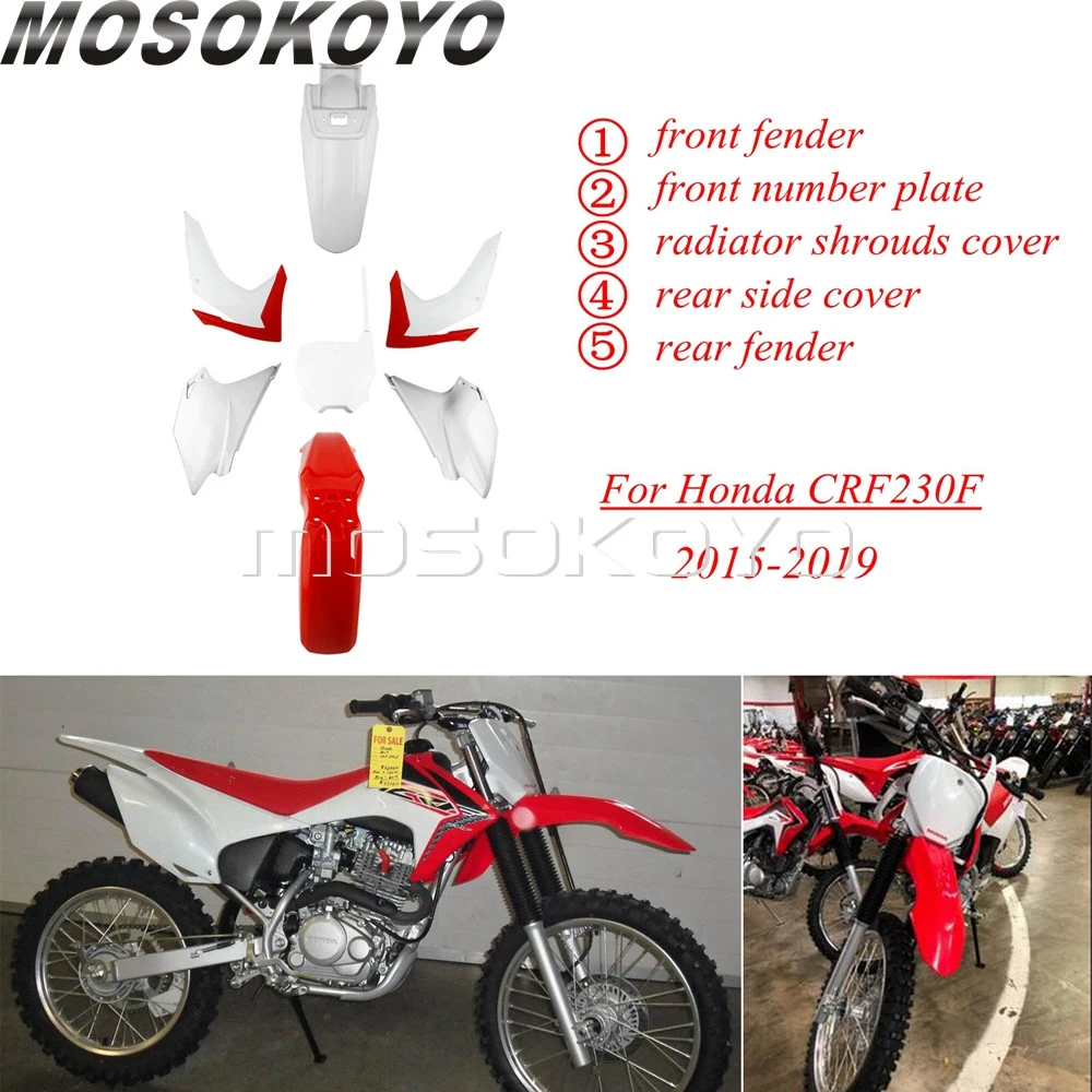 Красный 7 шт. Кроссовый Обтекатель тела Боковая крышка комплект для Honda CRF 230F Enduro MX Задний Передний Номерной Знак крыло w/боковая защита