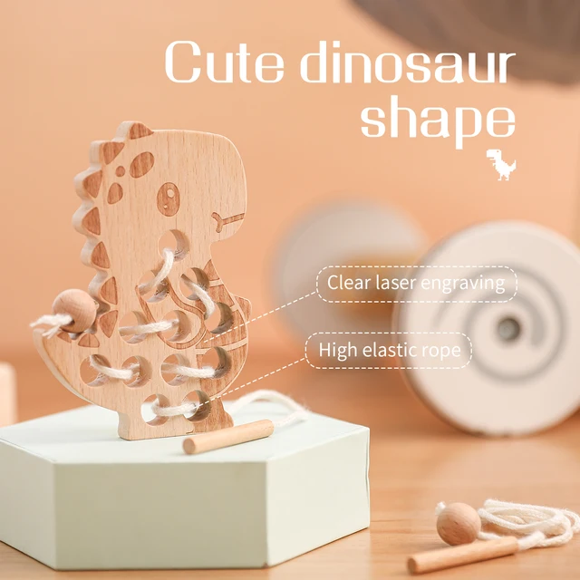 Wooden Toy Rattle Montessori Threading Board Educational Toy 3d Puzzle Game Threading Toy For Boy Children Gifts Educational Toy 4