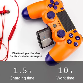 

PS4 Controller Audio Adapter 3.5mm Bluetooth with Mic Switch Sets Dustproof Portable Carrying Decor for Headphones