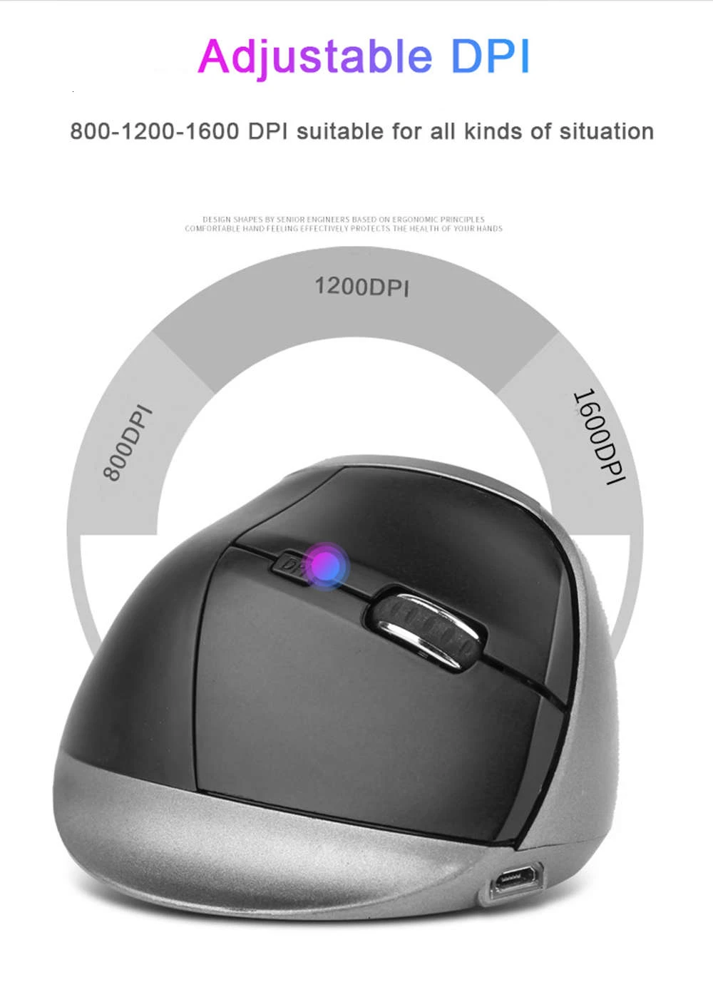 Беспроводная вертикальная компьютерная мышь эргономичная перезаряжаемая оптическая мышь 3D USB мышь 1600 dpi Mause с ковриком для мыши для ноутбука ПК