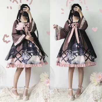 

2020 Japanese Style Adorable Lolita Set Dress Anime Cartoon Retro Kawaii Vestido Young Fashionable Girl Clothes Modern Design