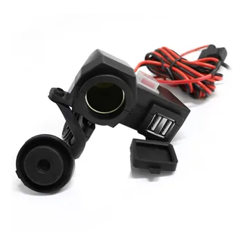 

Universal Motorcycle Dual USB Ports Charger Waterproof Rubber Cover Power Switch Charger Cigarette Lighter Adapter NEW