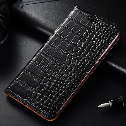 Black Для lenovo K9 note чехол Флип из натуральной кожи крокодила простой узорный мягкий силиконовый задняя крышка для K9 note Coque - Цвет: Black