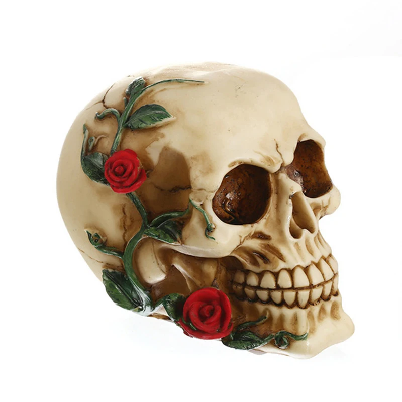 Европейские фигурки розового черепа в стиле ретро украшения для Хэллоуина из