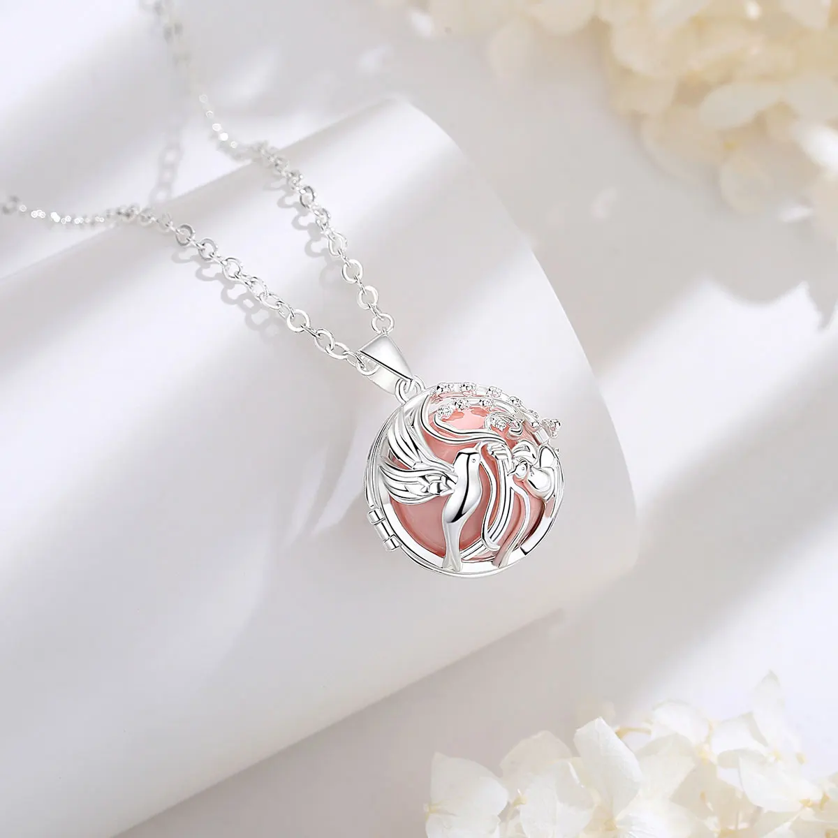 Eudora New 18mm Harmony Ball Humming Bird Pendant Necklace Pregnant Bola Angel Caller Long Chain Personality Jewelry for Women 3