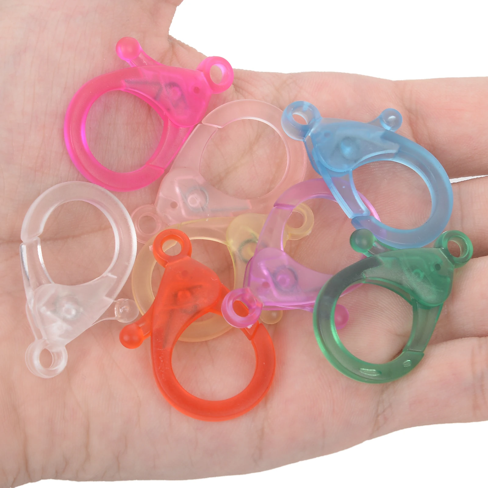 Colorful Mixed Plastic Lobster Clasp Hooks - DIY Jewelry Finding End Connectors for Necklaces and Bracelets (Pack of 20)