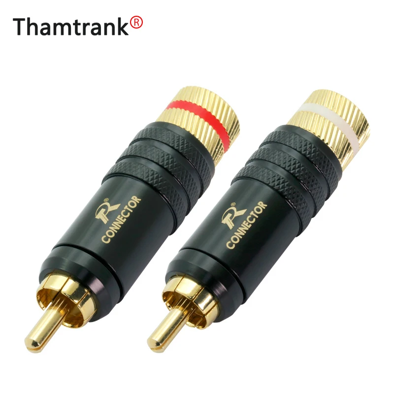 1 пара/2 шт. разъем RCA роскошный медный Штекерный Соединитель позолоченный