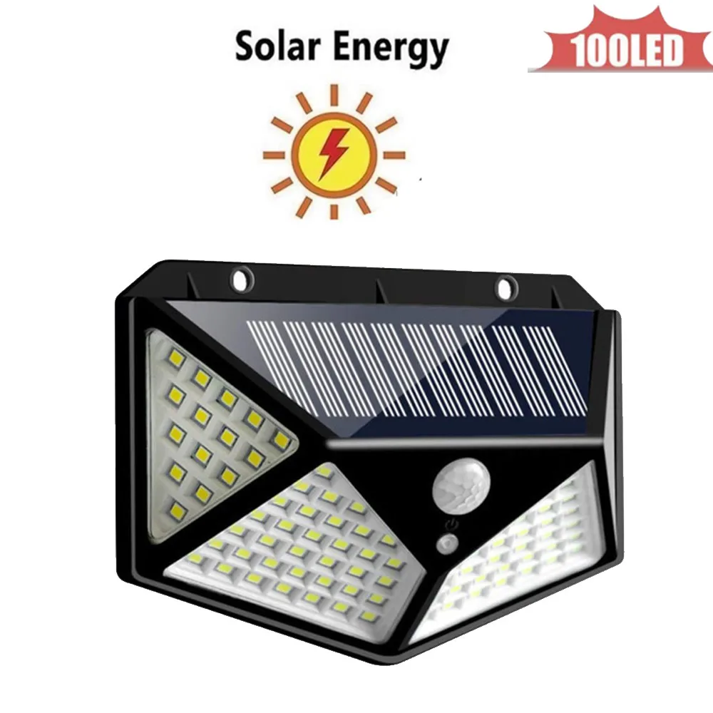 

Solar Lamp Sensor Waterproof 100 LED Garden Outdoor Patio Courtyard Solar LED Lights For Garden Decoration 4 sided 270°lighting