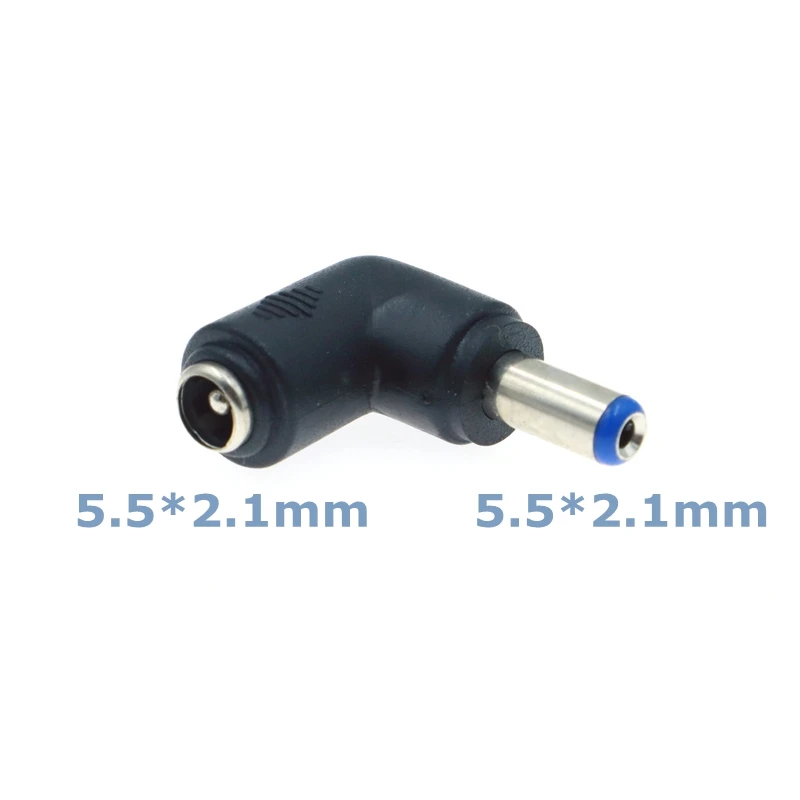L-type DC Power Connector 90 Degree 5.5x2.1 Female to Various Male Sizes Description Image.This Product Can Be Found With The Tag Names 55 x 25 mm connector dc power, 55x21 male connector dc power cable, Dc power plug connector 55 x 21mm male female