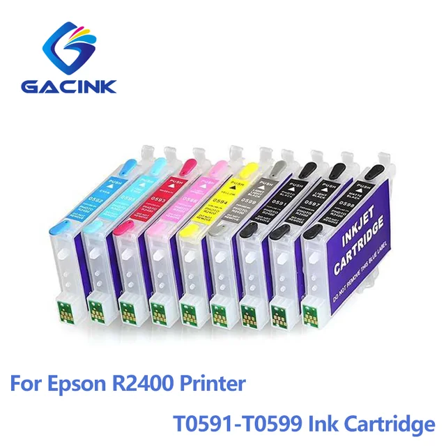 For Epson Stylus Photo R2400 Refillable Ink Cartridge With Arc Chips T0591  - T0599 Ink Cartridge Empty Ink Cartridges 9 Colors - Ink Cartridges -  AliExpress