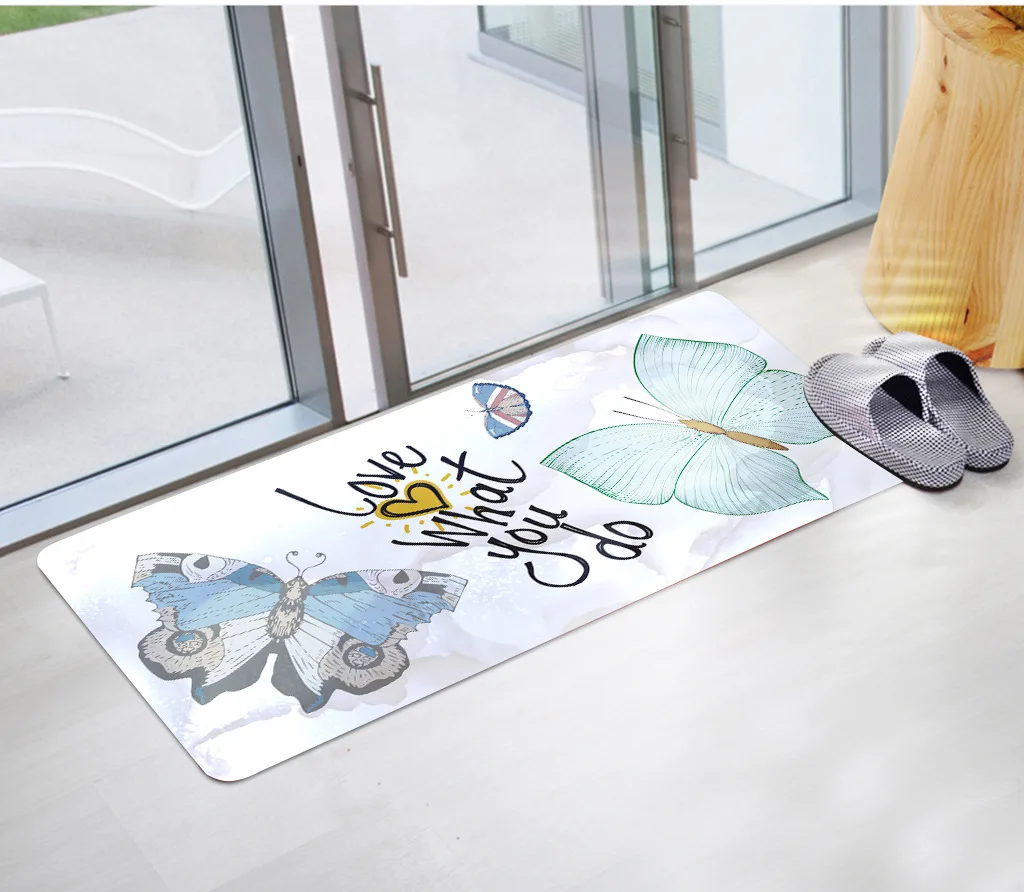 Long Kitchen Mat Bath Carpet Floor Mat Home Entrance Doormat Tapete Absorbent Bedroom Living Room Floor Mats Modern Kitchen Rugs - Color: 4