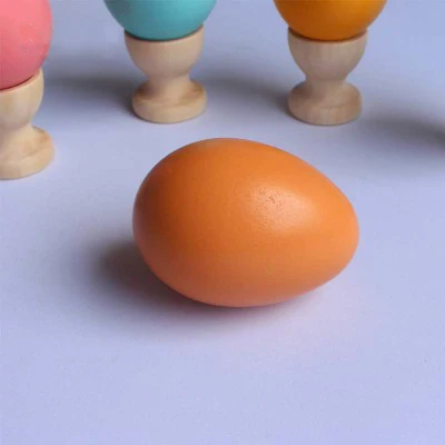 Настоящая древесина имитация яиц деревянные пасхальные яйца дети/Дети каракули DIY картина ручной работы материалы с яйца из картона - Color: Egg color