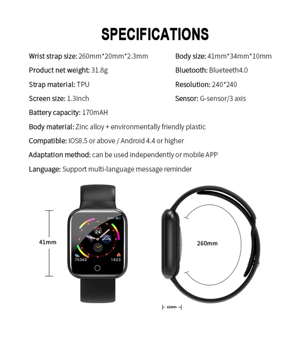 I5 Смарт-часы для мужчин монитор сердечного ритма фитнес-трекер Шагомер напоминание о звонках спортивные IP67 водонепроницаемые женские умные часы