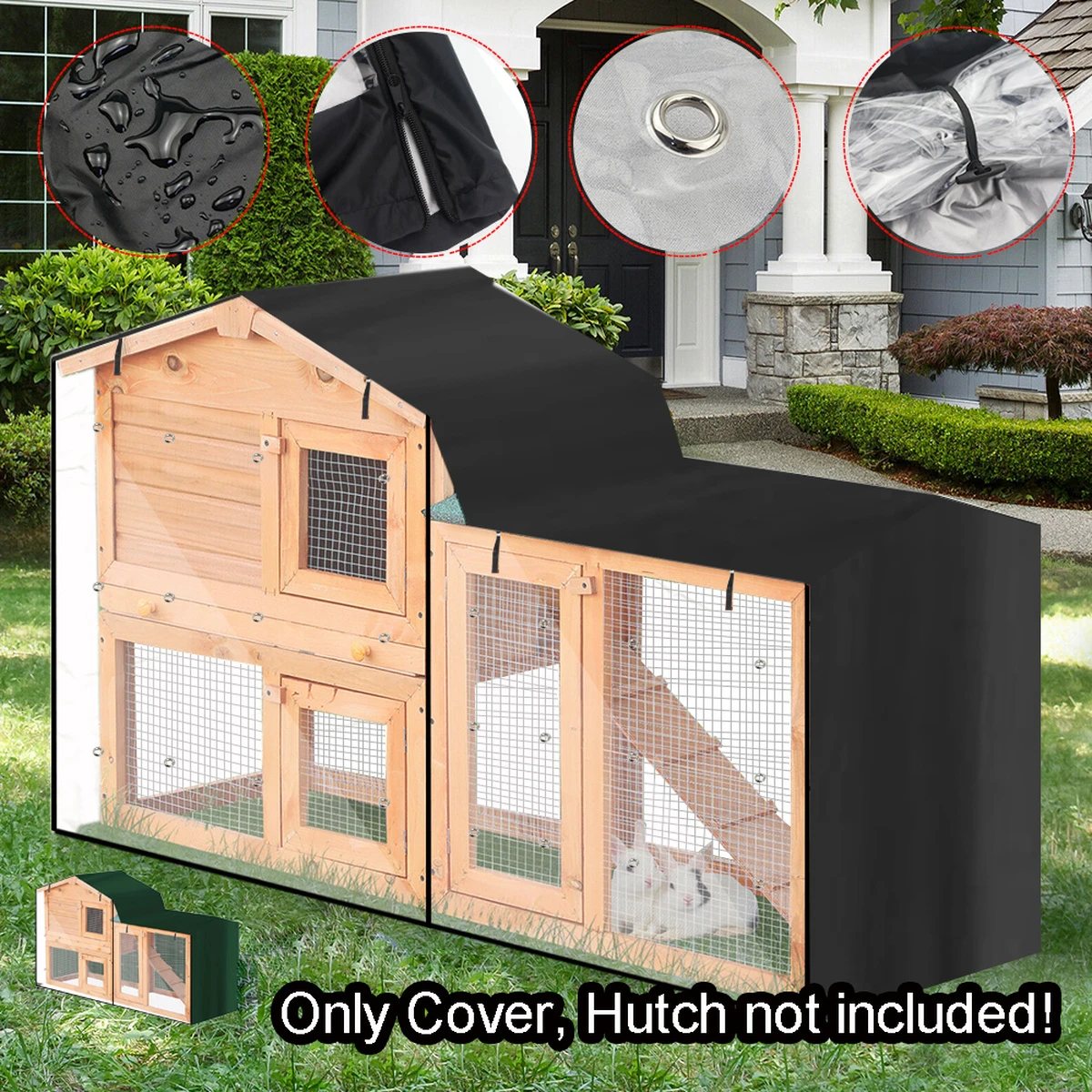 Rabbit Hutch Cover Weather Rain Waterproof Heavy Duty Guinea Pig Pet