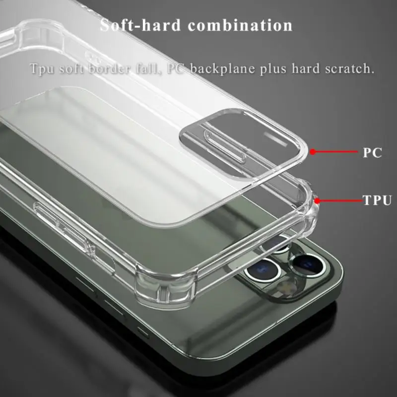 2020 New Shockproof Anti Shock Silicon Phone Case For IPhone 12 Mini Pro ProMAX Transparent Shockproof Back Cover For Smartphone