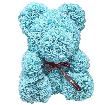 

Artificial Rose Flower Bear Toy Women Girl Christmas Valentine Day Gifts Home Decor WWO66