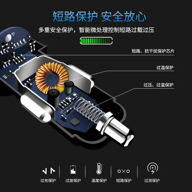 3.1A Dual USB аксессуары для автомобильного зарядного устройства украшения интерьера с светодиодный дисплей Универсальный мобильный телефон автомобильное зарядное устройство
