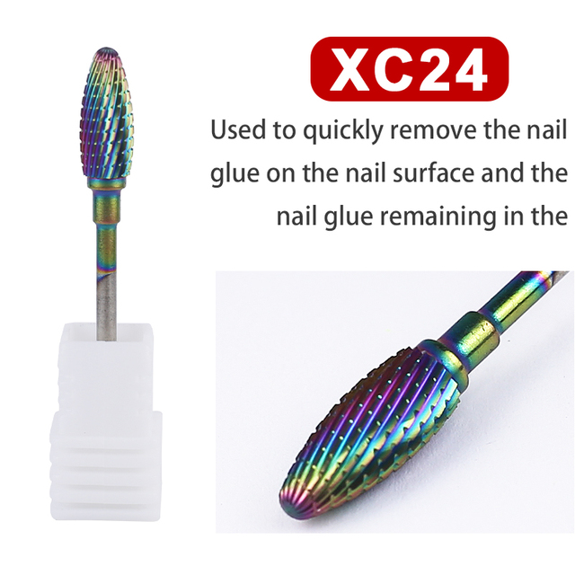 Milling Cutter For Manicure Rainbow Color Tungsten Steel Manicure Machine For Nail Drill Bits Tools Nail Accessories