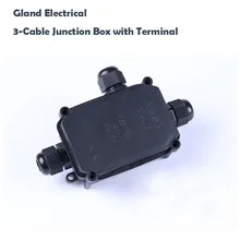 IP66 Водонепроницаемый черного полипропилена кабель провода Разъем Железы электрическая 3-кабель распределительная коробка с терминала
