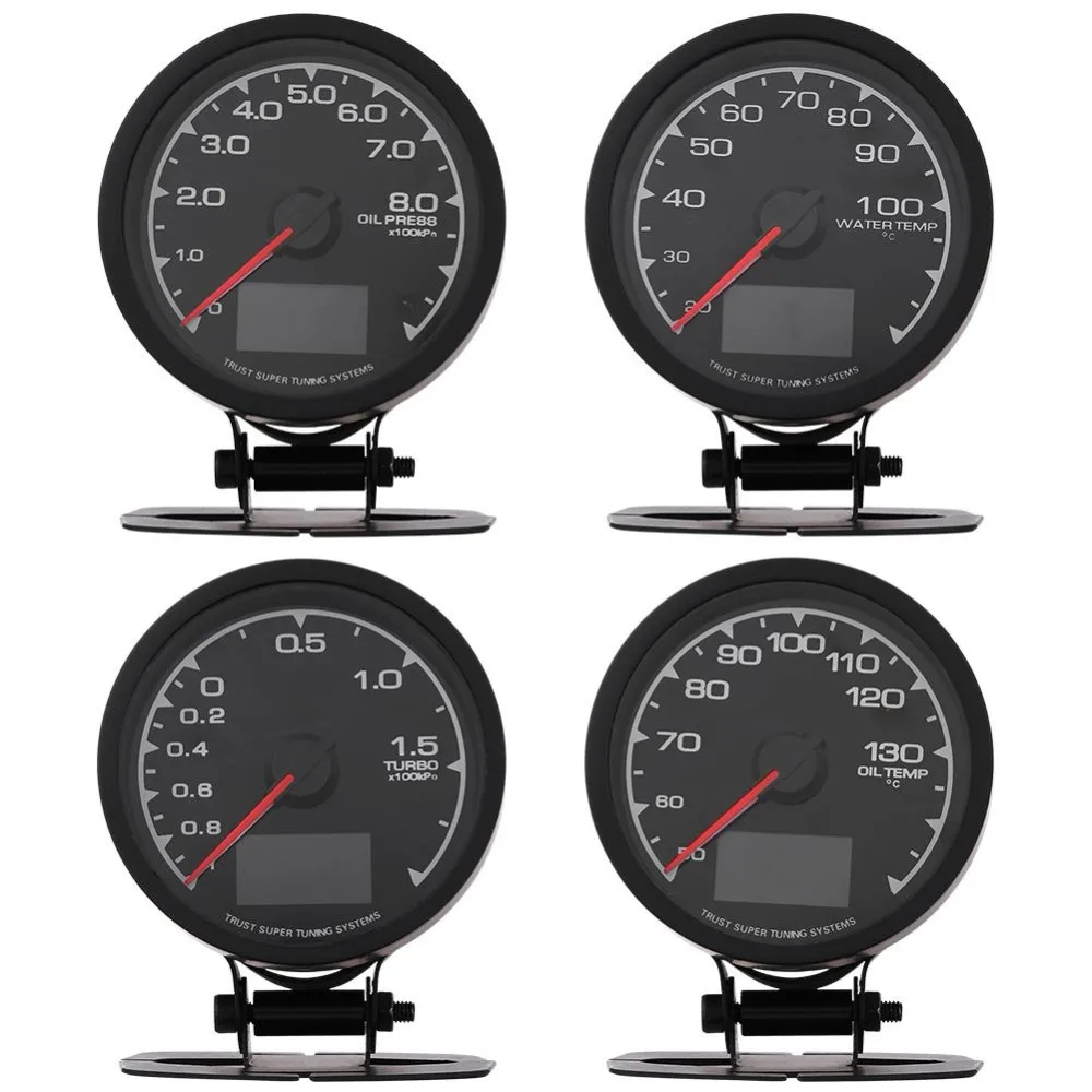 Давление масла турбо Boost Gauge Температура масла Температура воды Манометр метр для автогонок 12 в автомобиль