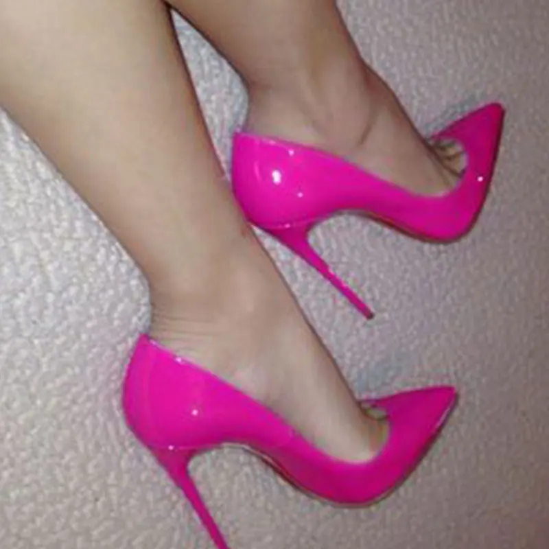 GENSHUO/туфли на высоком каблуке 12 см; ярко-розовые туфли-лодочки; свадебные туфли на высоком каблуке; туфли-лодочки на шпильке; Свадебная обувь; Estiletos Mujer; коллекция года; женские туфли-лодочки