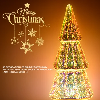 

3D Decoration LED Bulb E27 6W 85-265V Vintage Edison Light Bulb Star Fireworks Lamp Holiday Night Light Novelty Christmas Tree